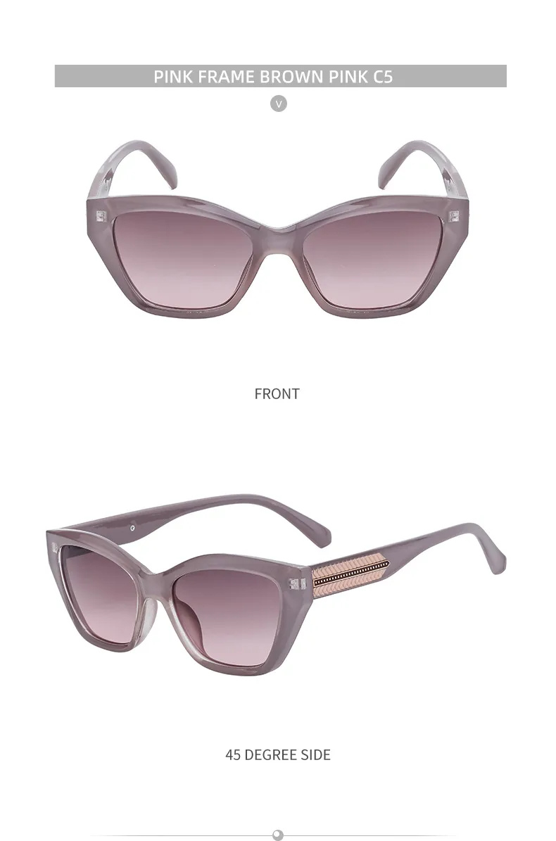 Cat Eye Vacation Classic Style Solid Color Pc Full Frame Women's Sunglasses display picture 18