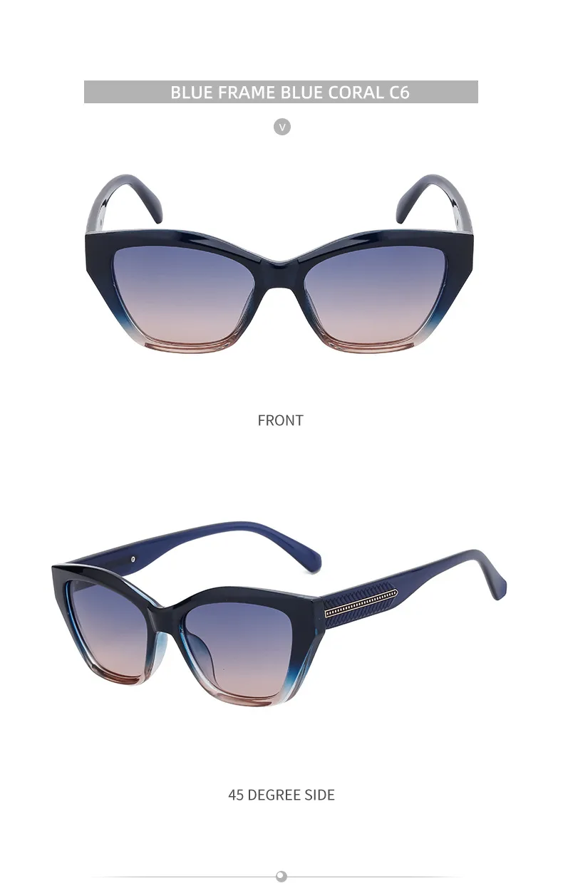 Cat Eye Vacation Classic Style Solid Color Pc Full Frame Women's Sunglasses display picture 19