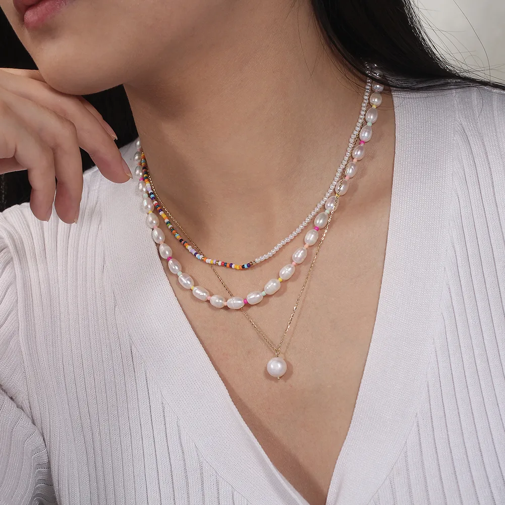 Vacation Classic Style Round Pearl Mother Pearl Shellfish Plating Women's Cord In Chain Bracelets Necklace display picture 11