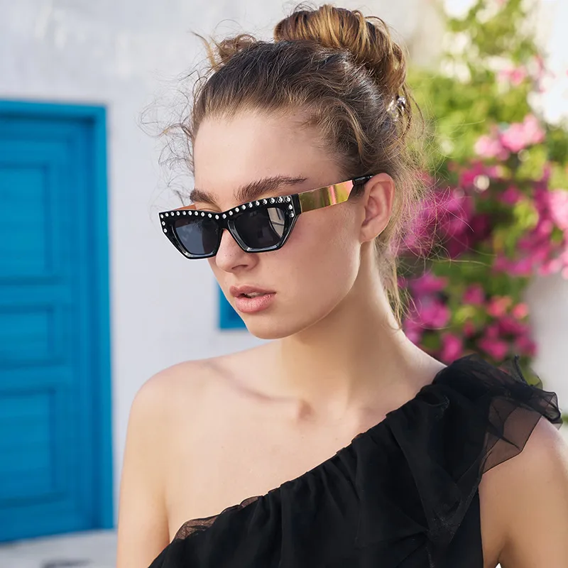 Cat Eye Glam Streetwear Geometric Pc Full Frame Women's Sunglasses display picture 3