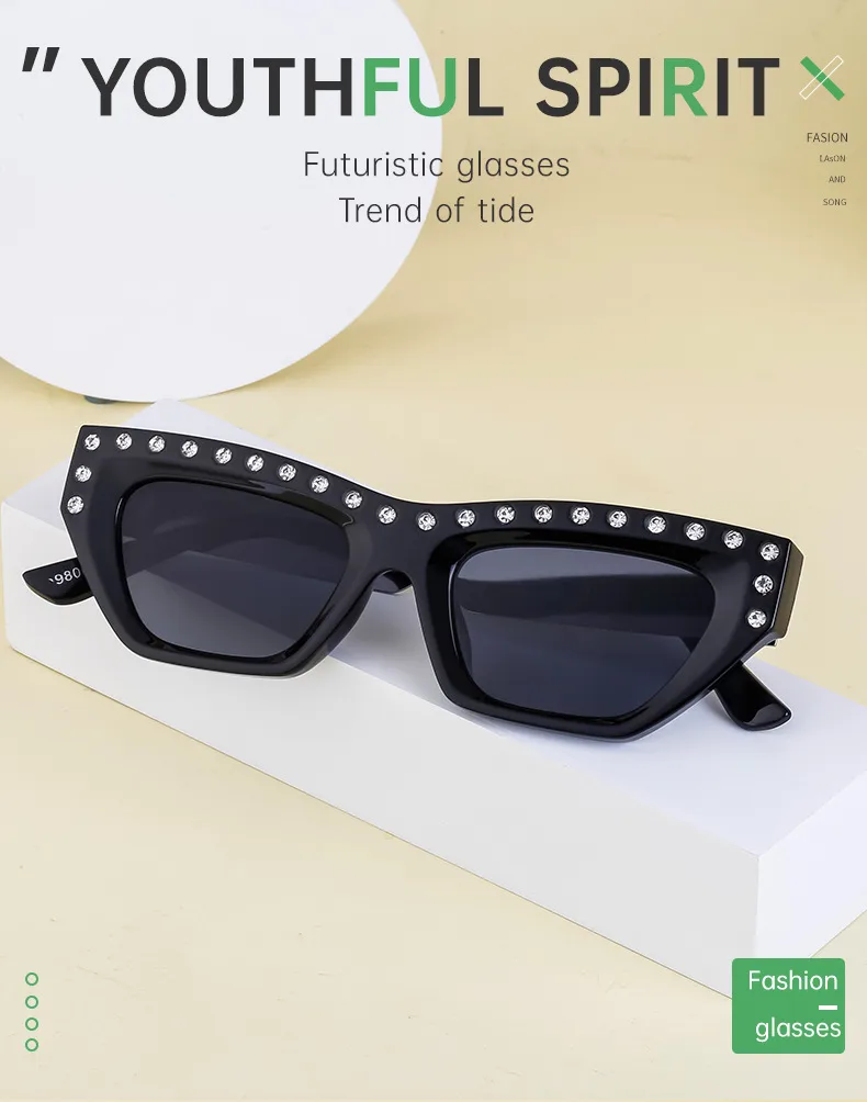 Cat Eye Glam Streetwear Geometric Pc Full Frame Women's Sunglasses display picture 5