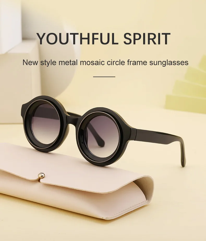Round Frame Streetwear Geometric Pc Full Frame Women's Sunglasses display picture 9