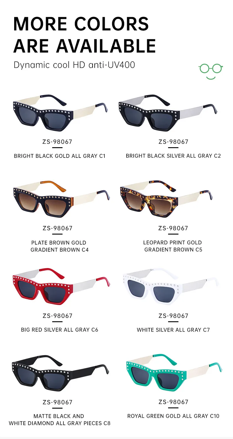 Cat Eye Glam Streetwear Geometric Pc Full Frame Women's Sunglasses display picture 13