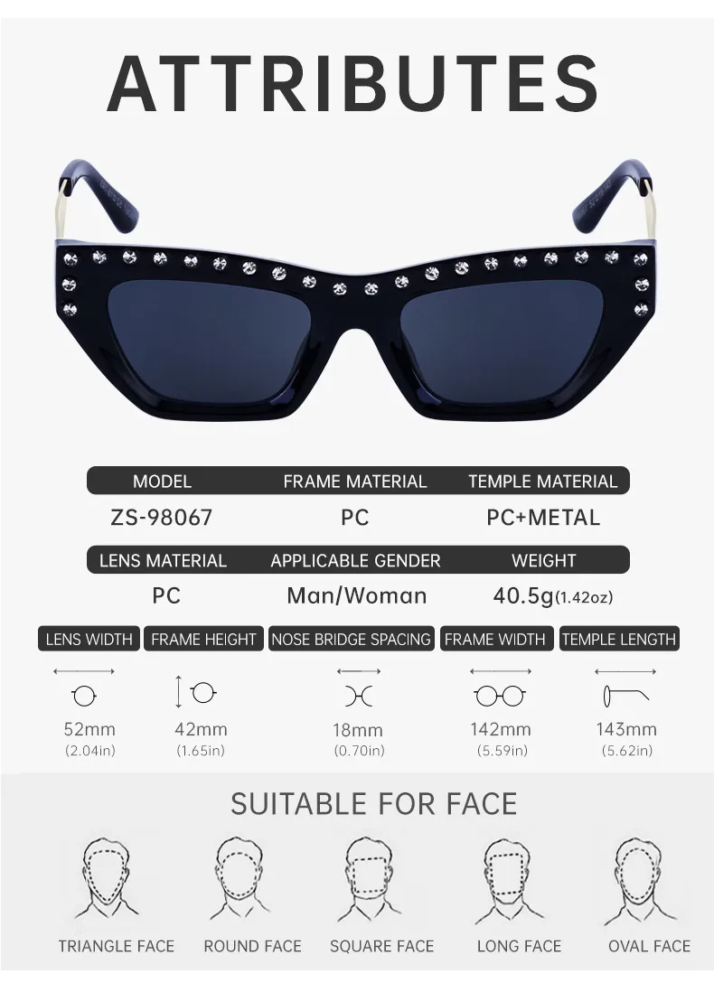 Cat Eye Glam Streetwear Geometric Pc Full Frame Women's Sunglasses display picture 14