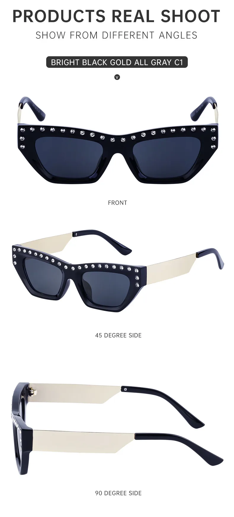 Cat Eye Glam Streetwear Geometric Pc Full Frame Women's Sunglasses display picture 15