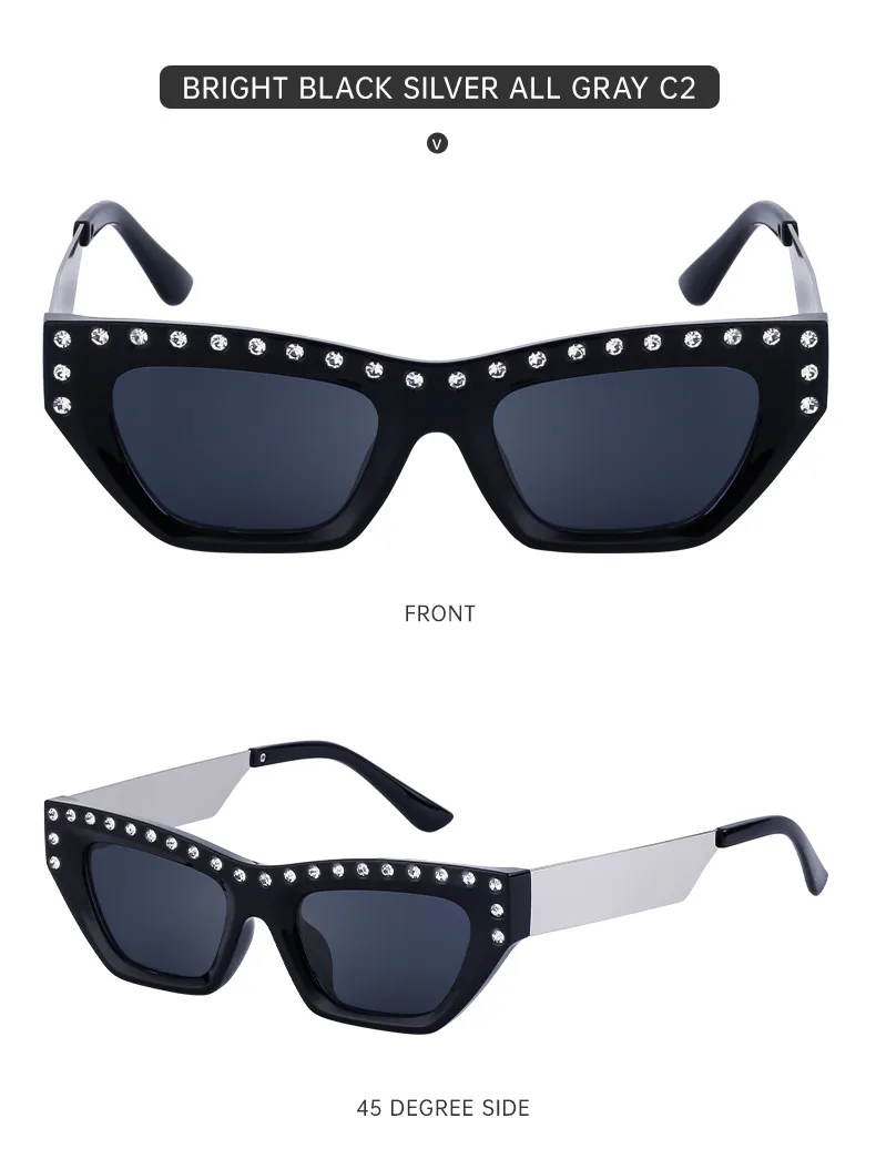 Cat Eye Glam Streetwear Geometric Pc Full Frame Women's Sunglasses display picture 16