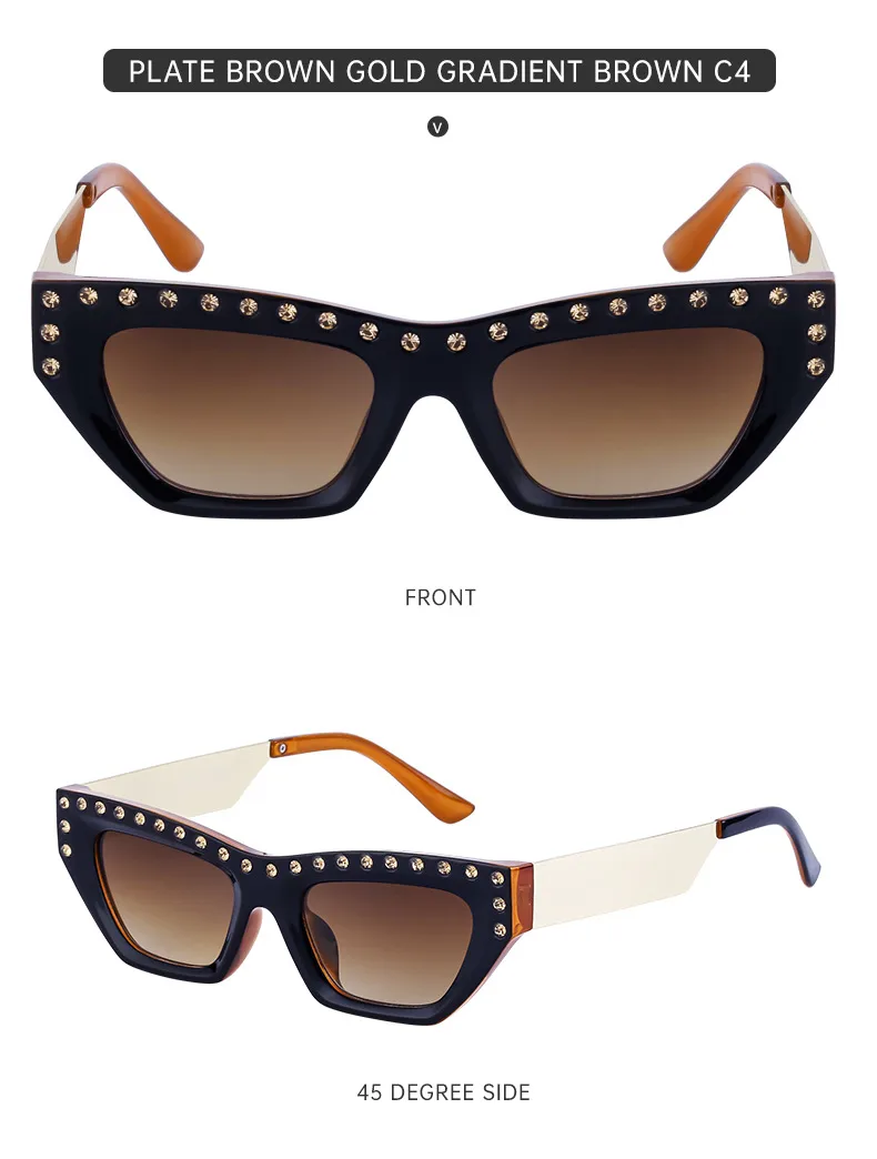 Cat Eye Glam Streetwear Geometric Pc Full Frame Women's Sunglasses display picture 17