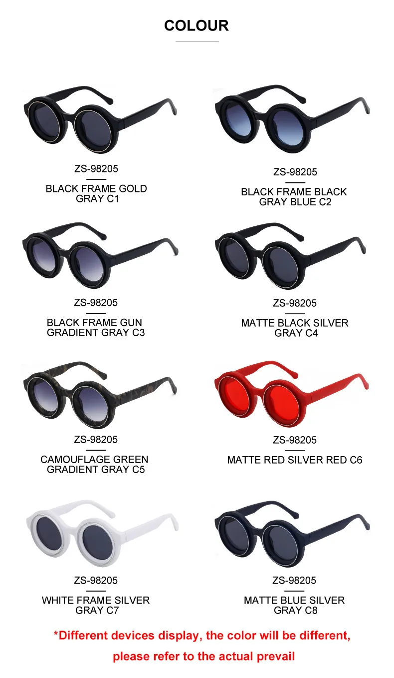 Round Frame Streetwear Geometric Pc Full Frame Women's Sunglasses display picture 19