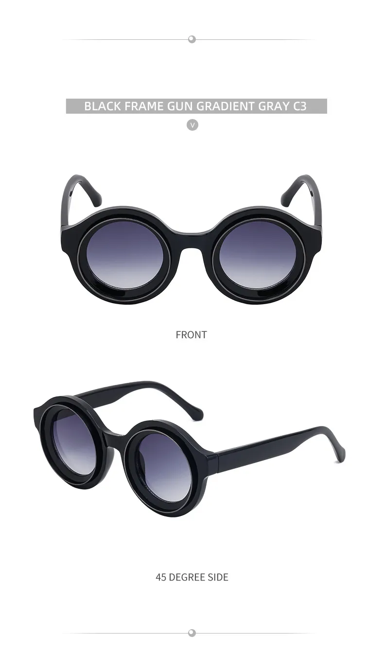 Round Frame Streetwear Geometric Pc Full Frame Women's Sunglasses display picture 24