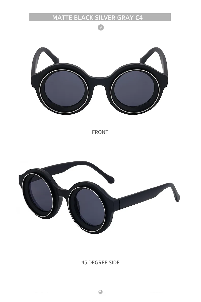 Round Frame Streetwear Geometric Pc Full Frame Women's Sunglasses display picture 25