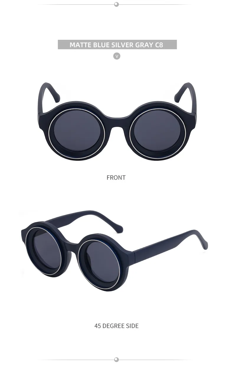 Round Frame Streetwear Geometric Pc Full Frame Women's Sunglasses display picture 29