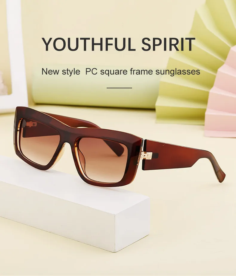 Square Streetwear Gradient Color Pc Full Frame Women's Sunglasses display picture 4