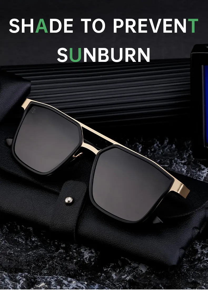 Cuadrado Ropa De Calle Bloque De Color Tac Fotograma Completo Gafas De Sol Hombre display picture 3