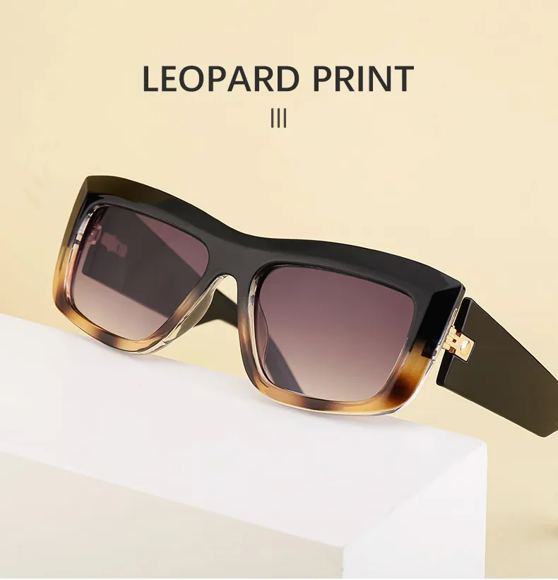 Carré Vêtement De Rue Dégradé De Couleur Pc Plein Cadre Femmes De Lunettes De Soleil display picture 8