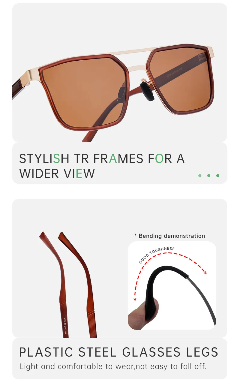 Square Streetwear Color Block Tac Full Frame Men's Sunglasses display picture 8