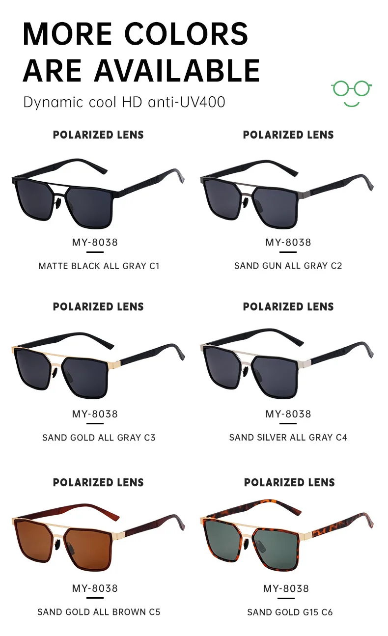 Cuadrado Ropa De Calle Bloque De Color Tac Fotograma Completo Gafas De Sol Hombre display picture 10