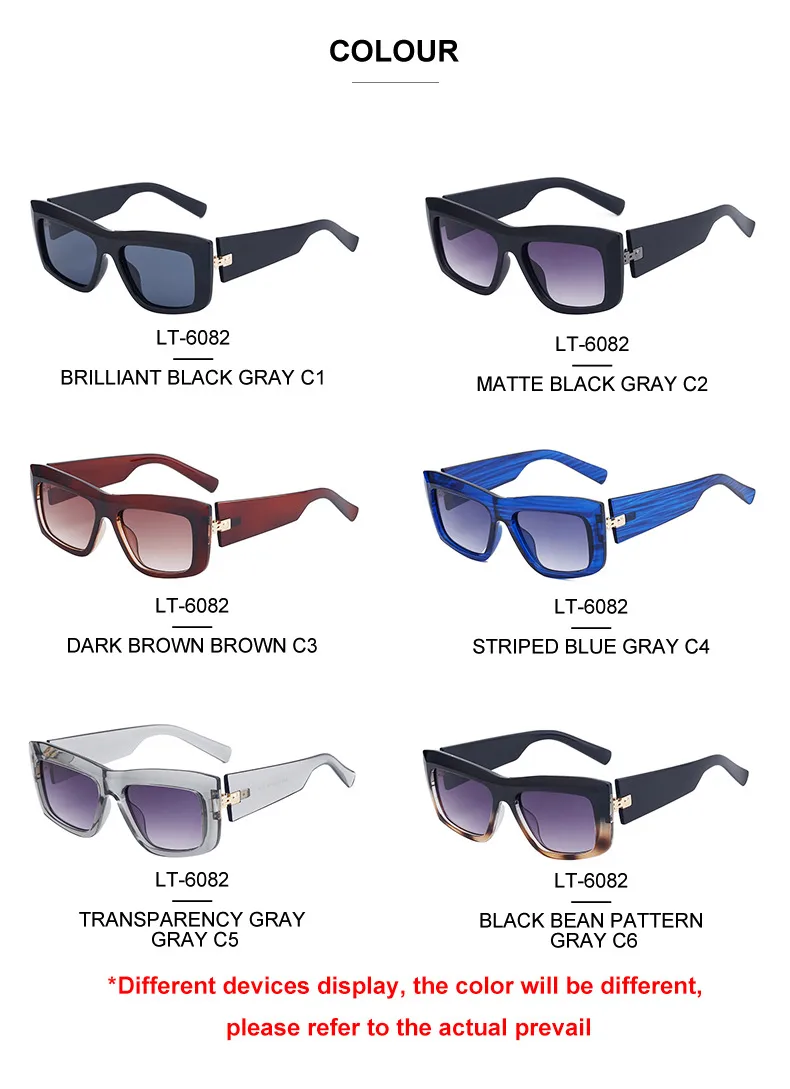 Cuadrado Ropa De Calle Degradado De Color Ordenador Personal Fotograma Completo Gafas De Sol Mujer display picture 14