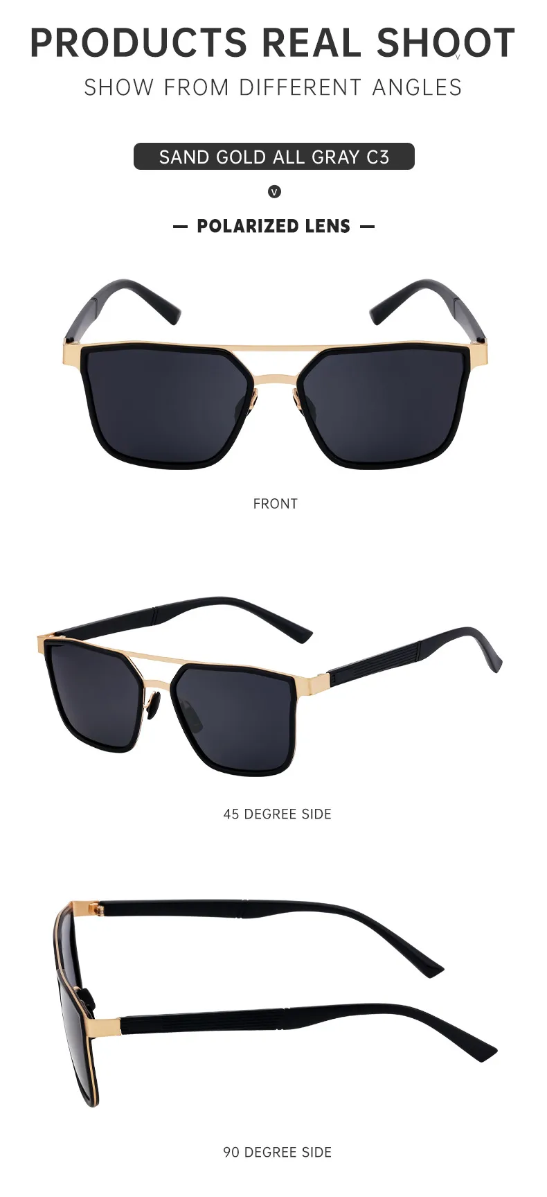 Square Streetwear Color Block Tac Full Frame Men's Sunglasses display picture 12