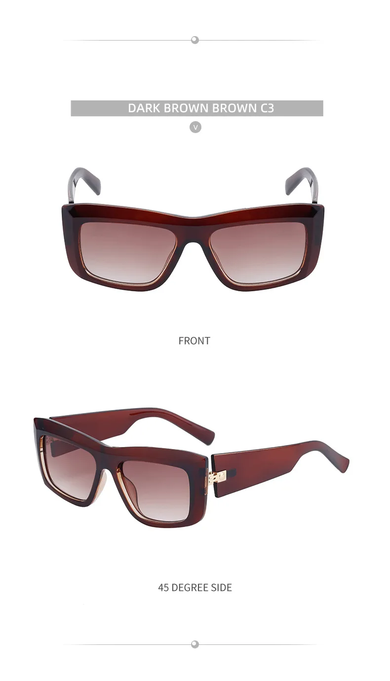 Carré Vêtement De Rue Dégradé De Couleur Pc Plein Cadre Femmes De Lunettes De Soleil display picture 19
