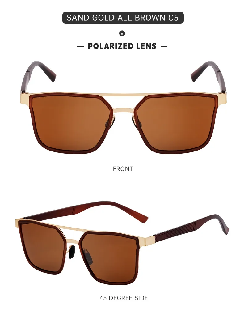 Square Streetwear Color Block Tac Full Frame Men's Sunglasses display picture 16