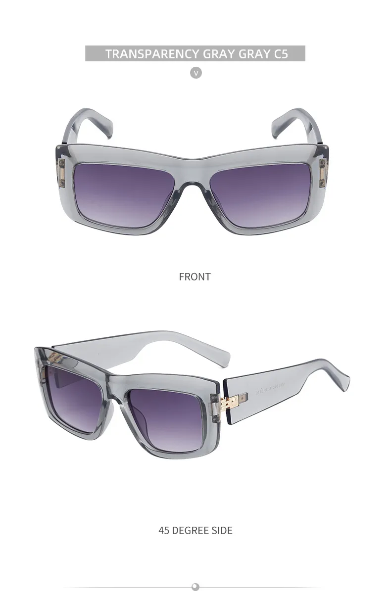 Carré Vêtement De Rue Dégradé De Couleur Pc Plein Cadre Femmes De Lunettes De Soleil display picture 21