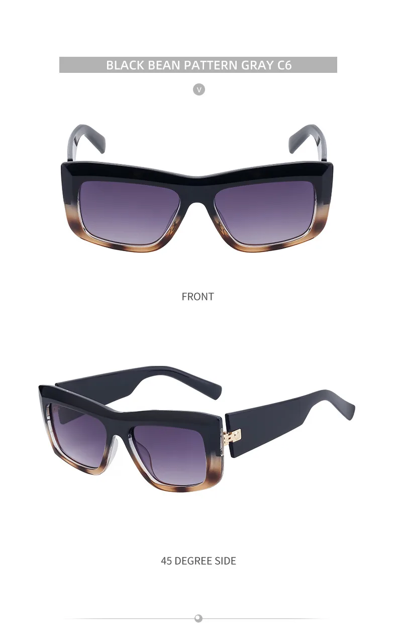 Square Streetwear Gradient Color Pc Full Frame Women's Sunglasses display picture 22