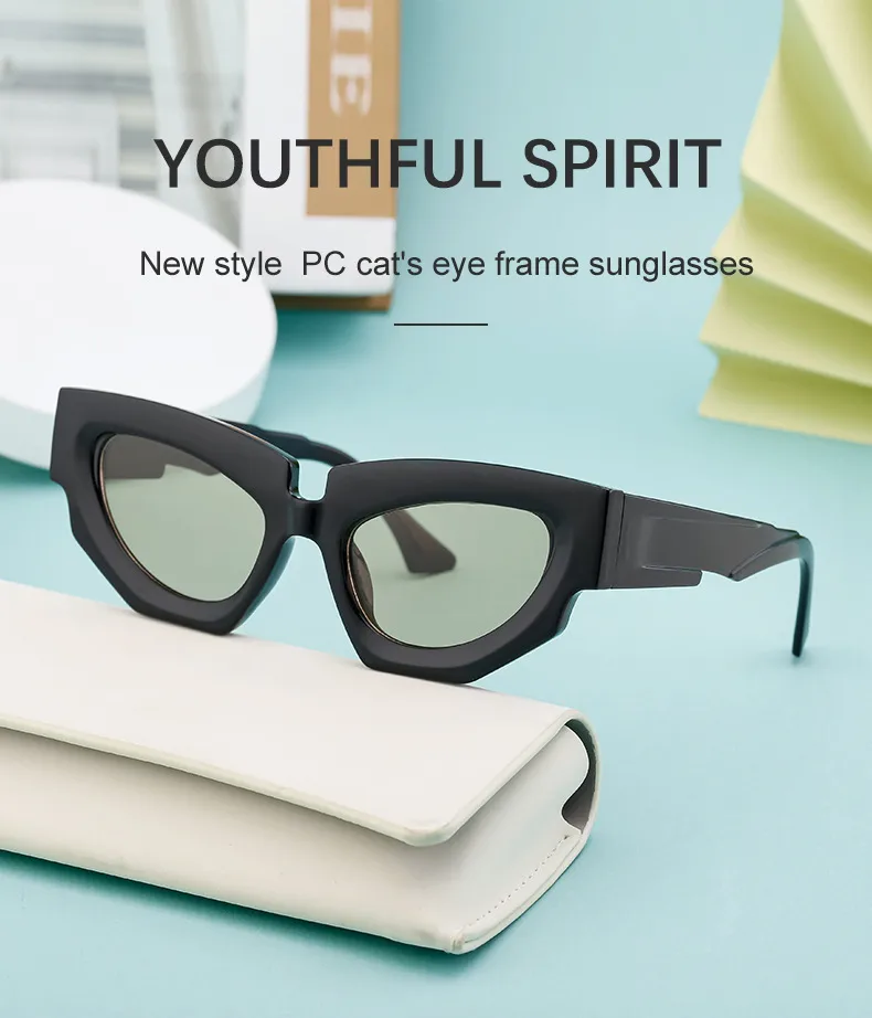 Cat Eye Streetwear Geometric Pc Full Frame Women's Sunglasses display picture 1
