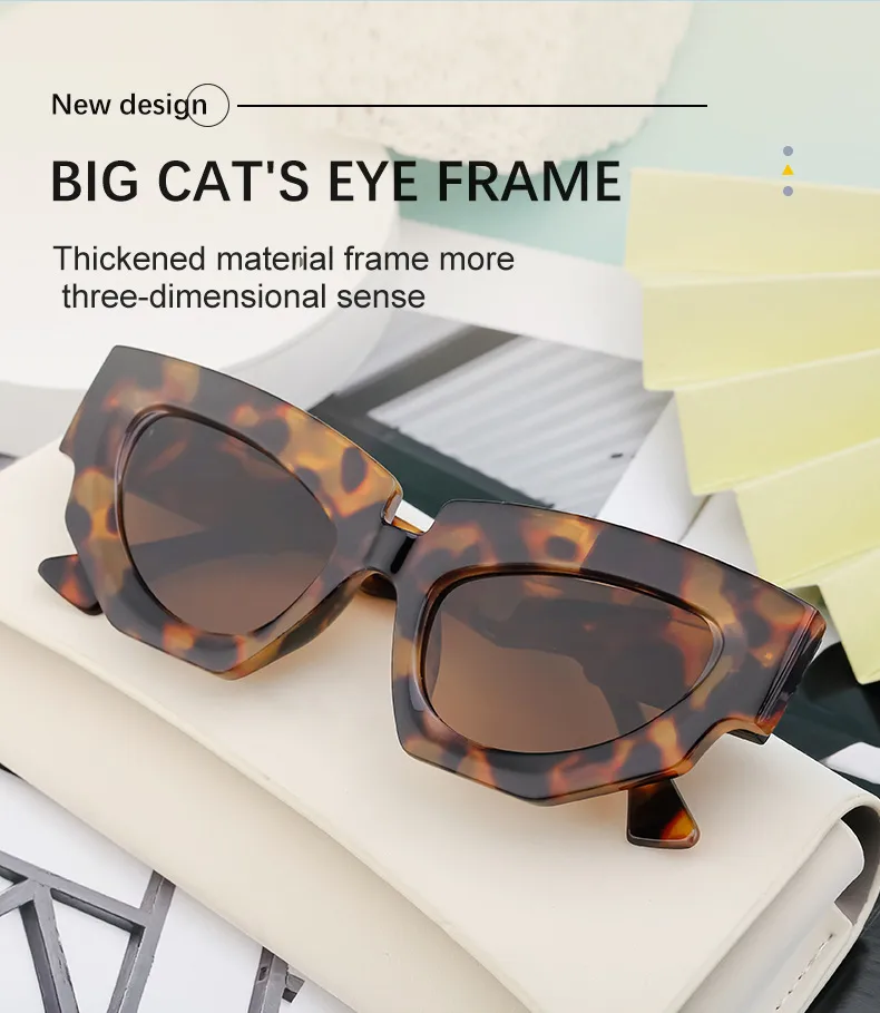 Cat Eye Streetwear Geometric Pc Full Frame Women's Sunglasses display picture 2