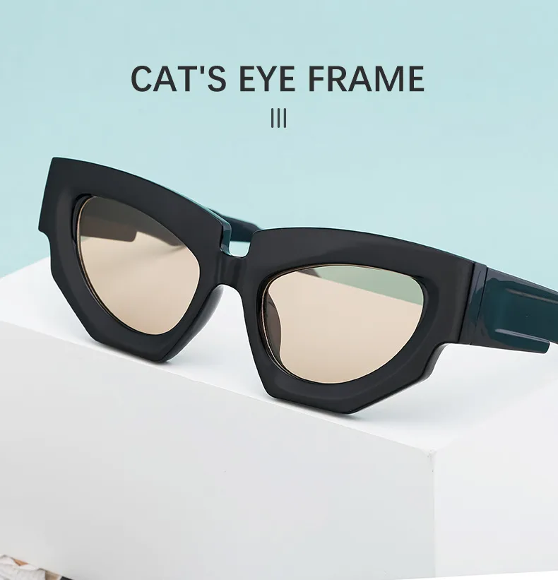 Ojo De Gato Ropa De Calle Geométrico Ordenador Personal Fotograma Completo Gafas De Sol Mujer display picture 5