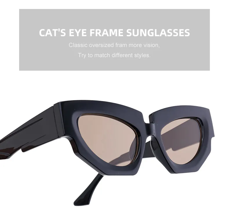 Cat Eye Streetwear Geometric Pc Full Frame Women's Sunglasses display picture 7