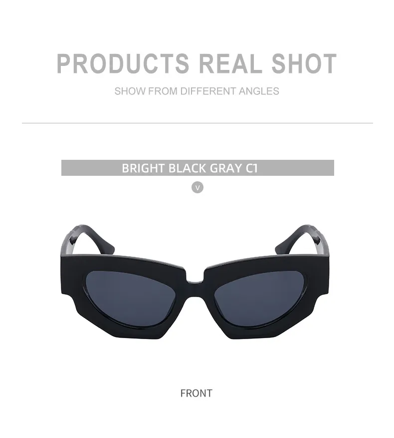 Cat Eye Streetwear Geometric Pc Full Frame Women's Sunglasses display picture 13