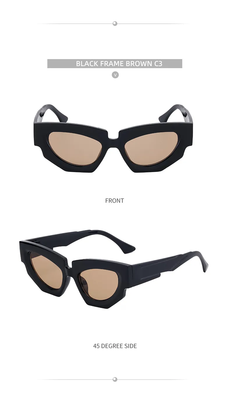 Cat Eye Streetwear Geometric Pc Full Frame Women's Sunglasses display picture 16