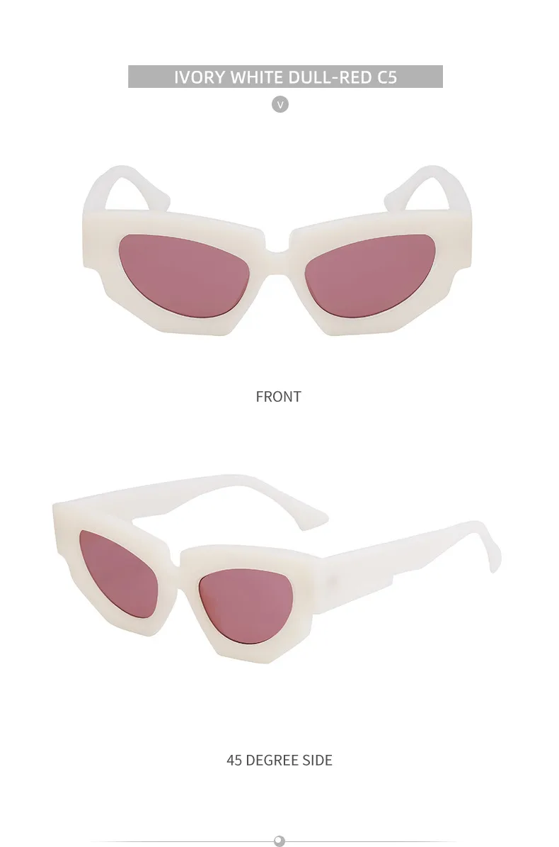 Cat Eye Streetwear Geometric Pc Full Frame Women's Sunglasses display picture 18