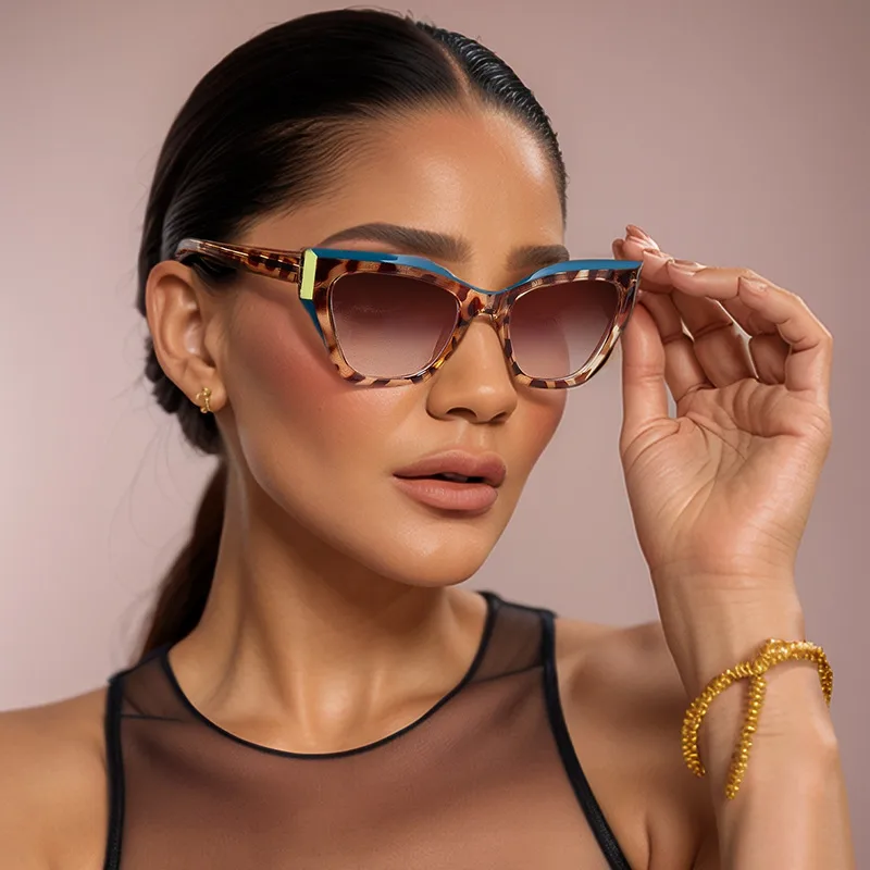 Cat Eye Streetwear Leopard Pc Full Frame Women's Sunglasses display picture 2