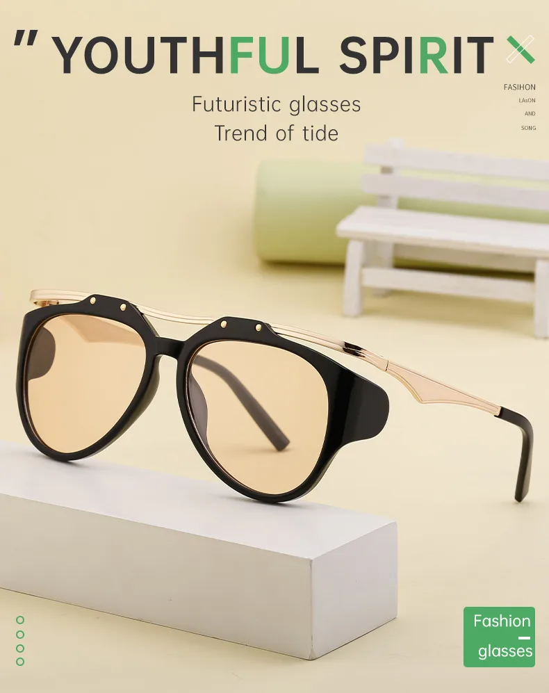 Espejo De Forma Especial Ropa De Calle Geométrico Ordenador Personal Fotograma Completo Gafas De Sol Mujer display picture 3