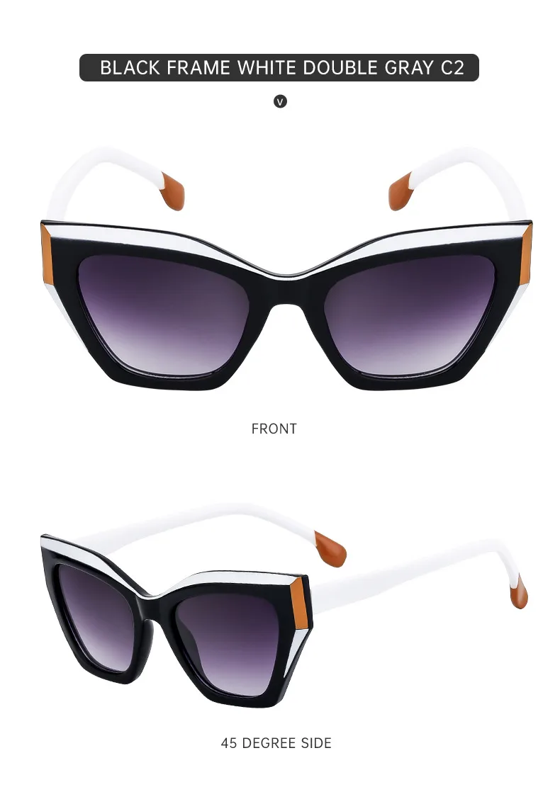 Cat Eye Streetwear Leopard Pc Full Frame Women's Sunglasses display picture 15