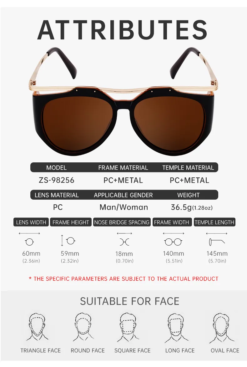 Miroir De Forme Spéciale Vêtement De Rue Géométrique Pc Plein Cadre Femmes De Lunettes De Soleil display picture 20