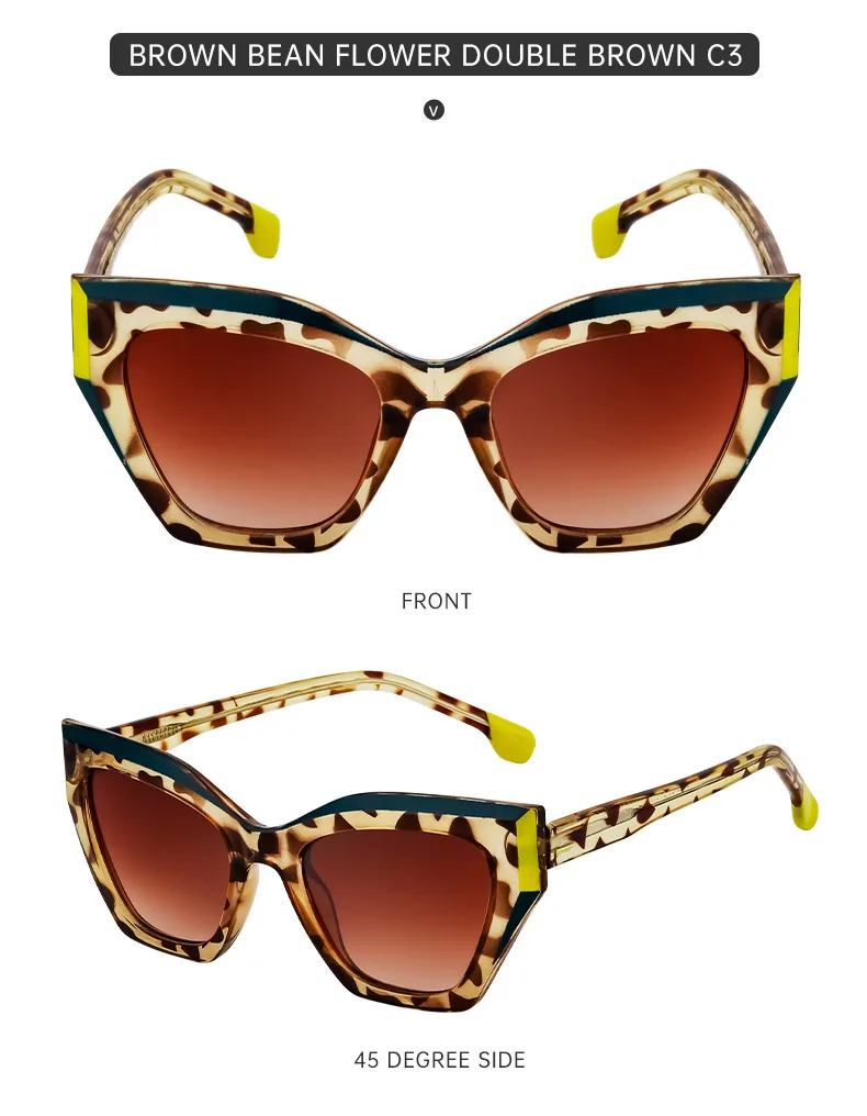 Cat Eye Streetwear Leopard Pc Full Frame Women's Sunglasses display picture 16