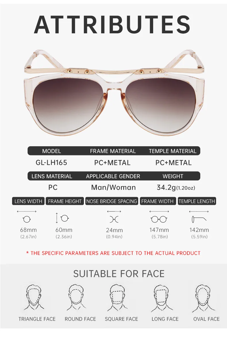 Miroir De Forme Spéciale Vêtement De Rue Géométrique Pc Plein Cadre Femmes De Lunettes De Soleil display picture 12