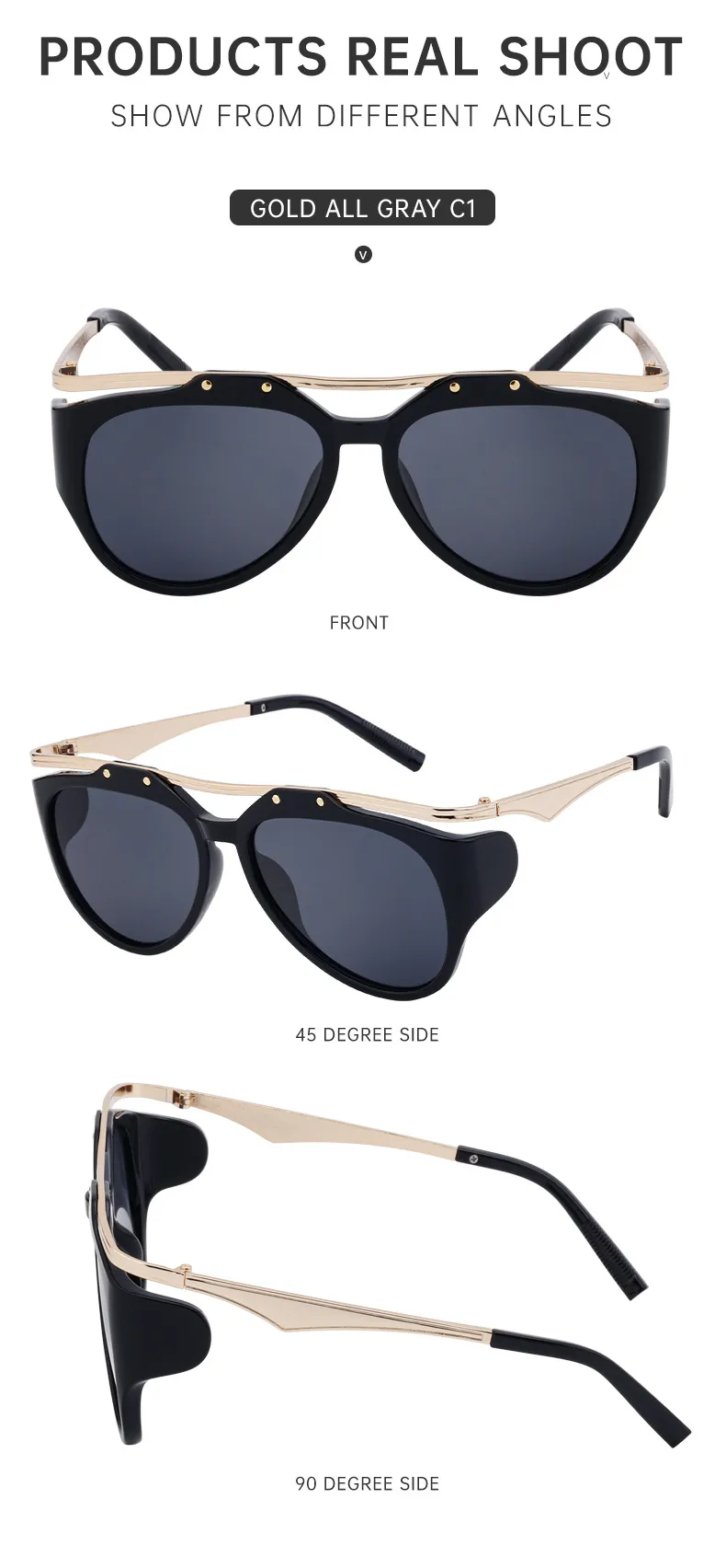 Espejo De Forma Especial Ropa De Calle Geométrico Ordenador Personal Fotograma Completo Gafas De Sol Mujer display picture 13