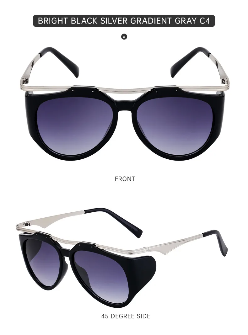 Espejo De Forma Especial Ropa De Calle Geométrico Ordenador Personal Fotograma Completo Gafas De Sol Mujer display picture 24