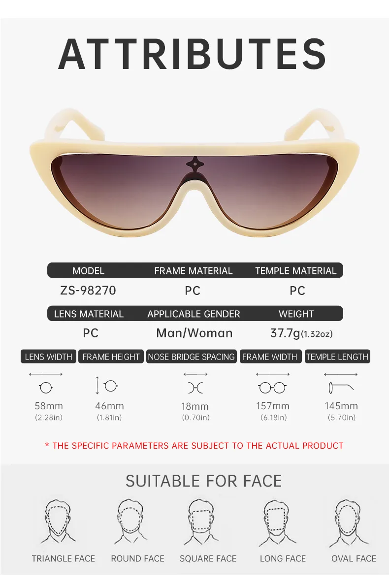 Cat Eye Streetwear Geometric Pc Full Frame Women's Sunglasses display picture 14