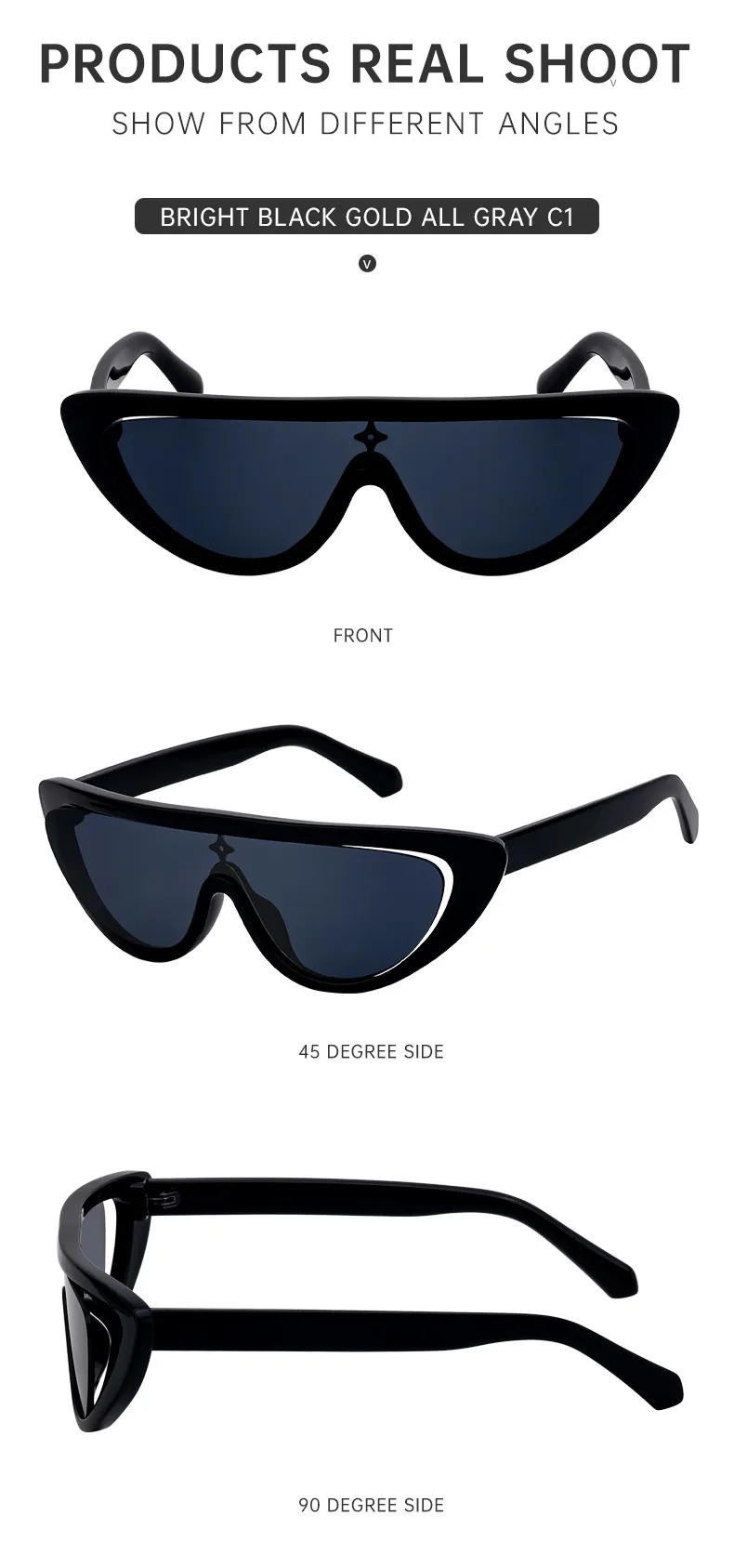 Cat Eye Streetwear Geometric Pc Full Frame Women's Sunglasses display picture 15