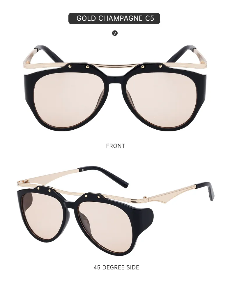 Miroir De Forme Spéciale Vêtement De Rue Géométrique Pc Plein Cadre Femmes De Lunettes De Soleil display picture 17