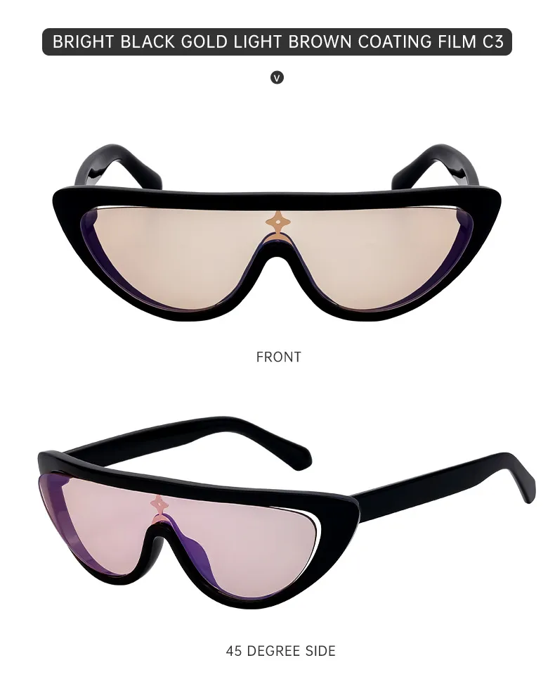 Oeil De Chat Vêtement De Rue Géométrique Pc Plein Cadre Femmes De Lunettes De Soleil display picture 17