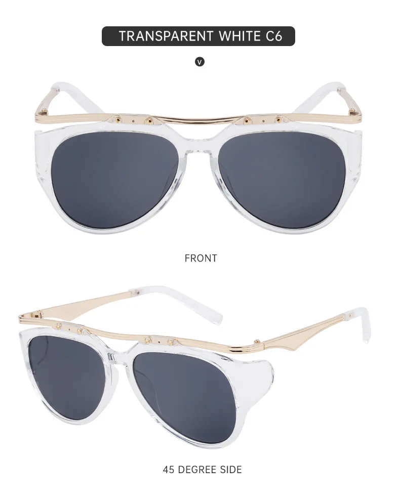 Espejo De Forma Especial Ropa De Calle Geométrico Ordenador Personal Fotograma Completo Gafas De Sol Mujer display picture 18