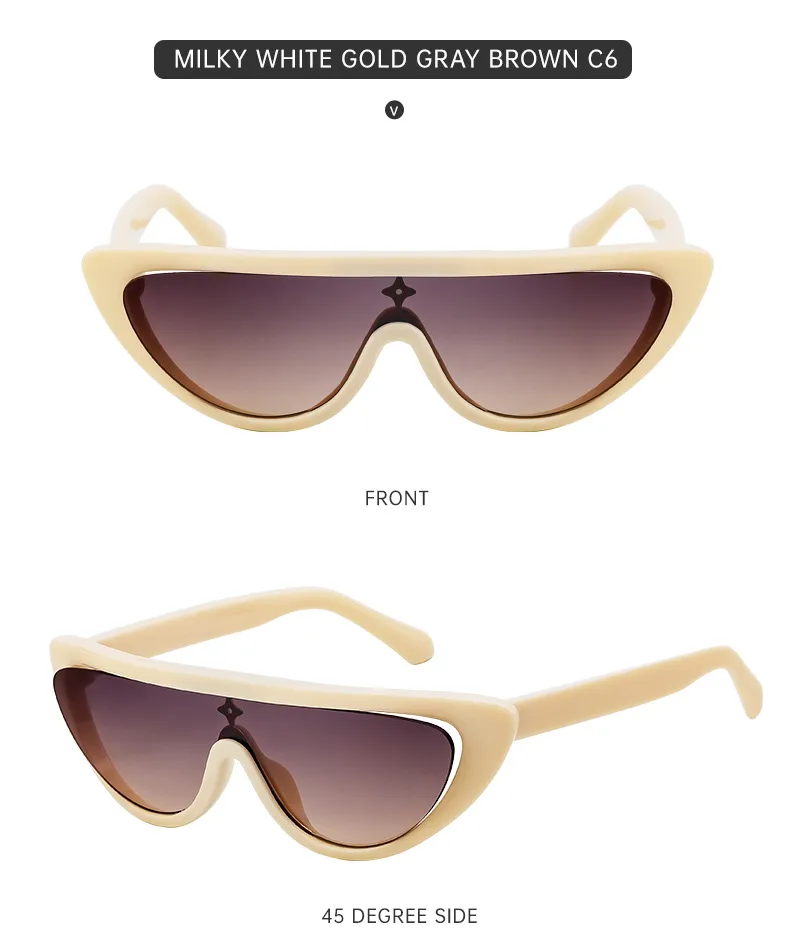 Cat Eye Streetwear Geometric Pc Full Frame Women's Sunglasses display picture 20