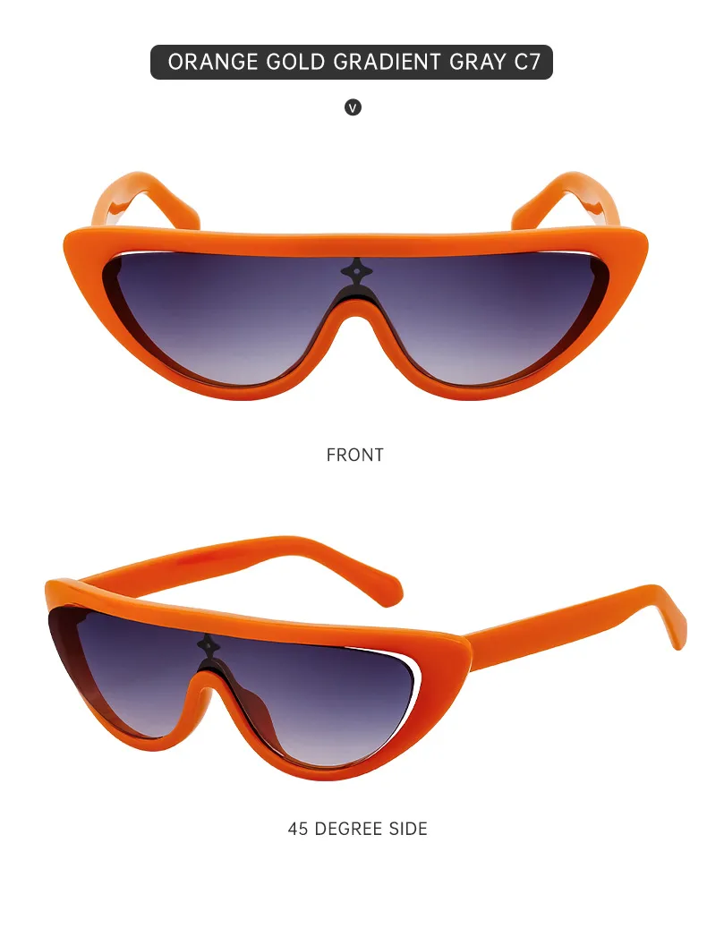 Cat Eye Streetwear Geometric Pc Full Frame Women's Sunglasses display picture 21