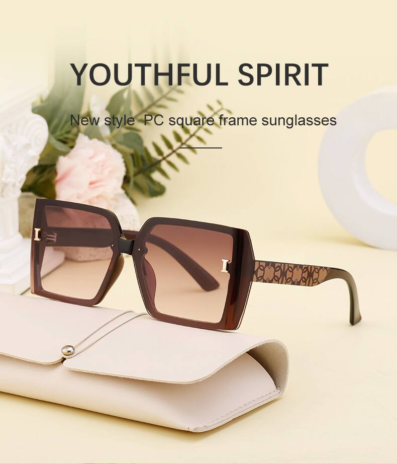 Cuadrado Ropa De Calle Degradado De Color Ordenador Personal Fotograma Completo Gafas De Sol Mujer display picture 4