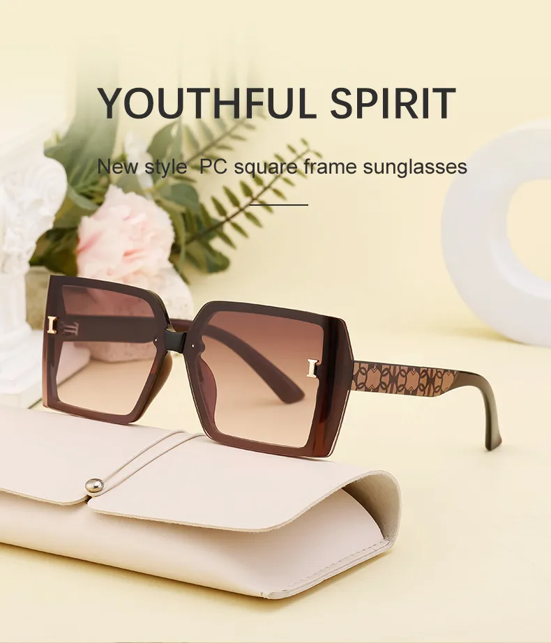 Square Streetwear Gradient Color Pc Full Frame Women's Sunglasses display picture 4